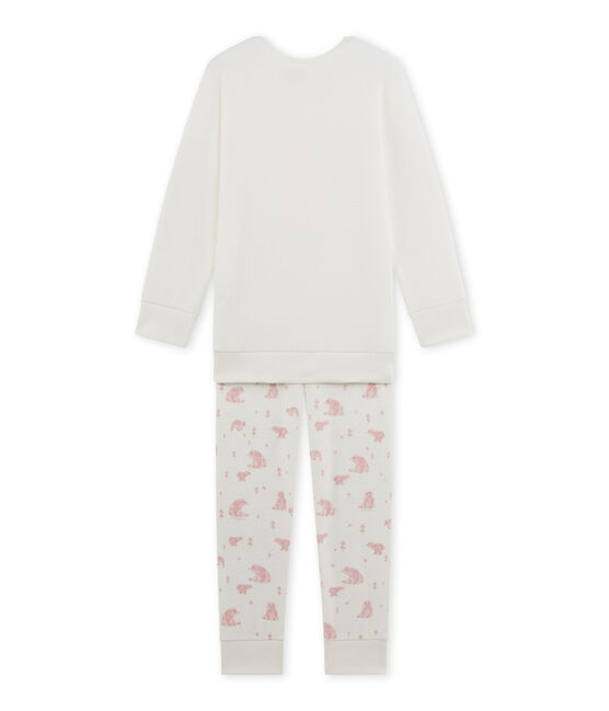 Girl's terry cloth pyjamas LAIT white/VIENNE pink/MULTICO