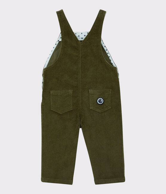 Babies' Velour Dungarees MILITARY green