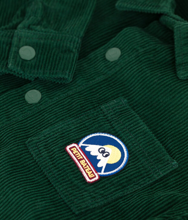 Children's plain corduroy shirt green