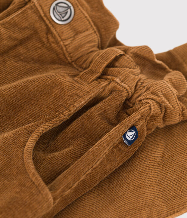 Girls' corduroy trousers brown