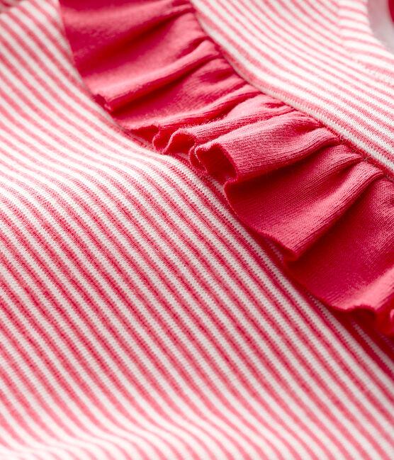 Baby girl's long-sleeved blouse POPPY pink/MARSHMALLOW white