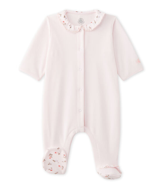 Baby girl's velours sleeper VIENNE pink