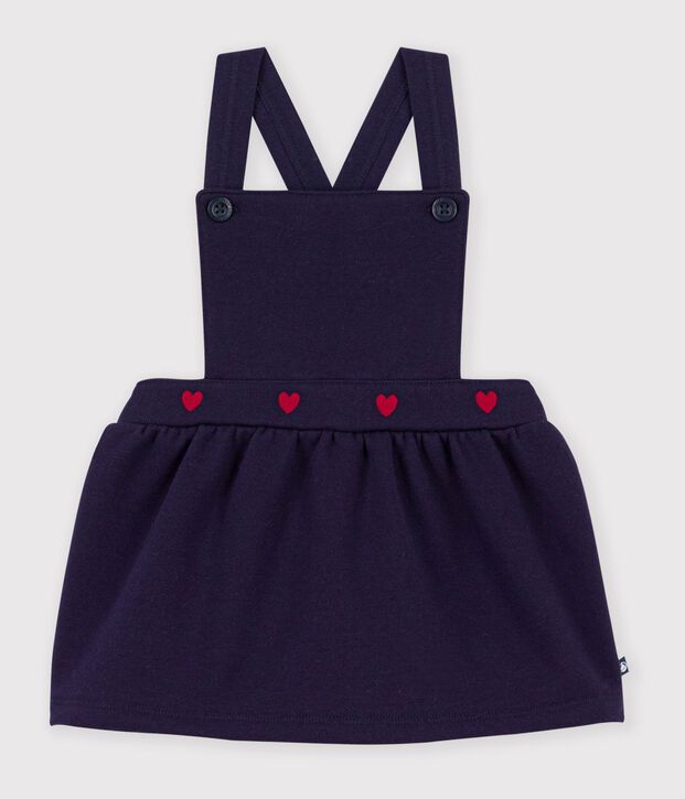 Babies' sleeveless cotton dress embroidered with hearts SOIR