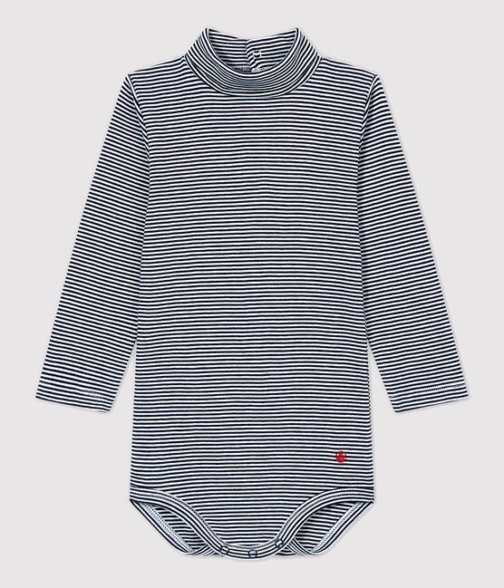 Babies' Cotton Bodysuit SMOKING blue/MARSHMALLOW white