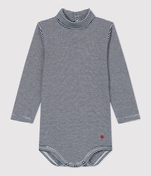 Babies' Cotton Bodysuit blue/white