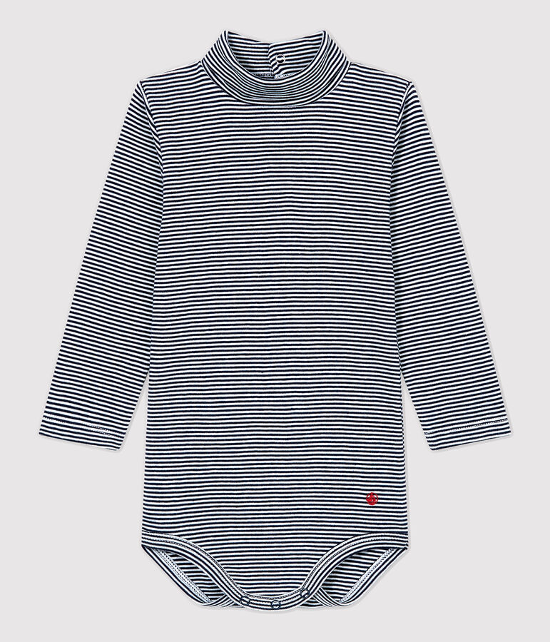 Babies' Cotton Bodysuit blue/white