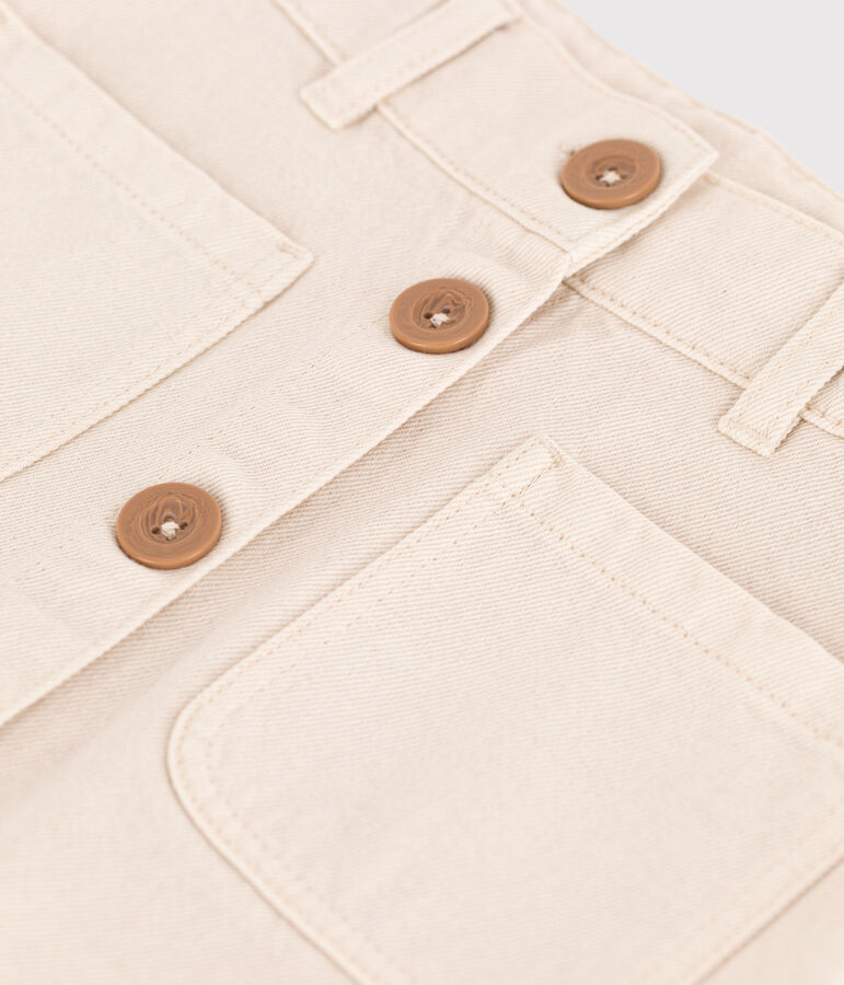 Girls' Denim Skirt Ecru