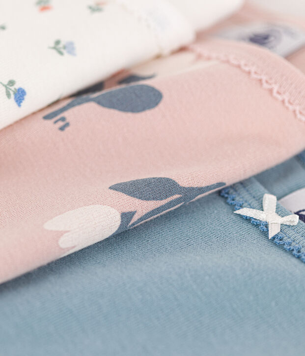 Girls' Tulip Patterned Cotton Vests - 3-Pack multicolor