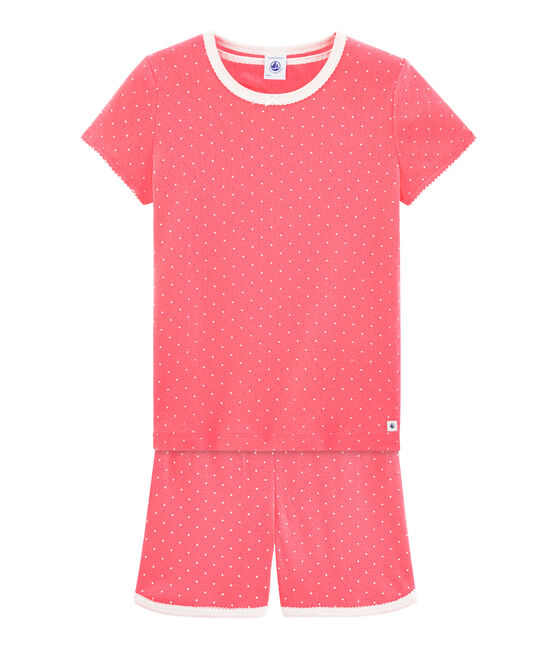 Girls' short Pyjamas CUPCAKE pink/ECUME white