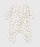 Babies' padded penguin-print cotton jumpsuit. MILK blue/SOIR