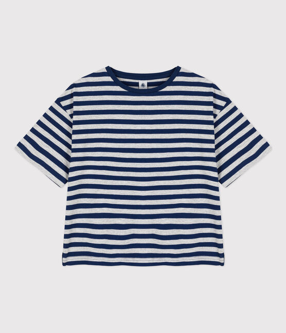 Women's Boxy Cotton T-Shirt MEDIEVAL blue/FUMEE