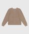 Women's plain wool and cotton cardigan ROCHE brown