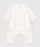 Babies' footless cotton flower print bodyjamas white/multicolor
