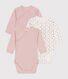 Babies' Long-Sleeved Wrapover Cotton Bodysuits - 3-Pack