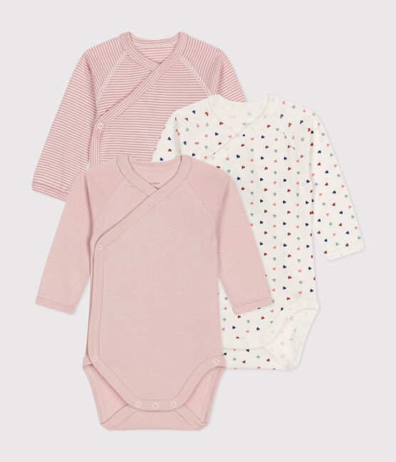 Babies' Long-Sleeved Wrapover Cotton Bodysuits - 3-Pack variante 2