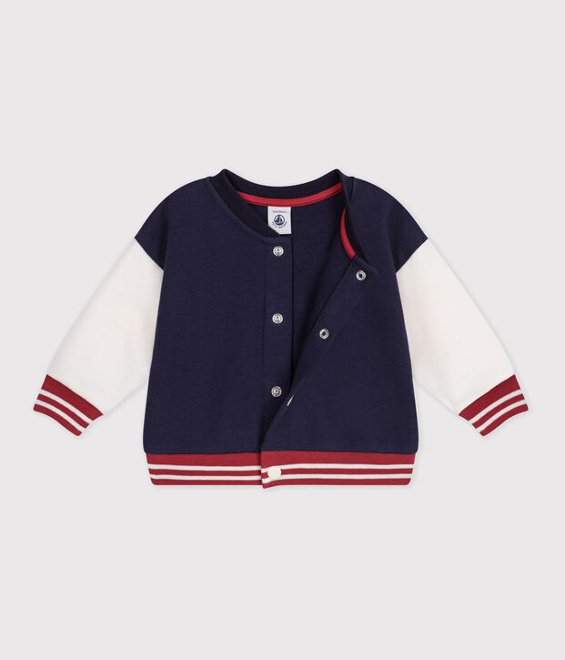 Two-tone cotton baby teddy blue/ecru