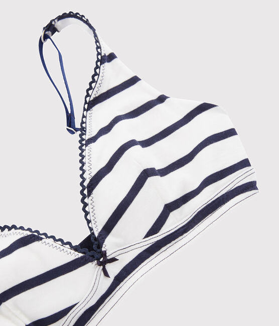 Women's Stripy Bra MARSHMALLOW white/SMOKING blue