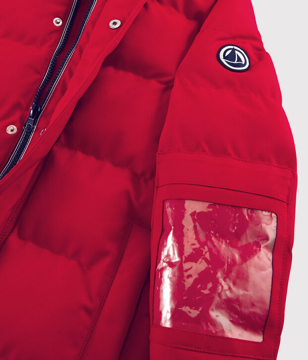 Boys'/girls' down ski jacket red