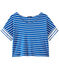 Women's striped oversized tee PERSE blue/MARSHMALLOW white