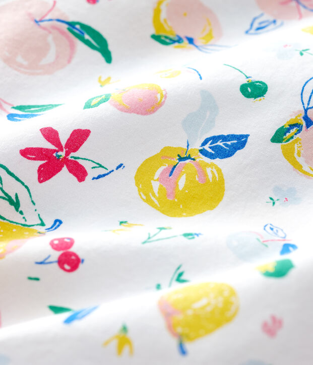 Baby Girls' Short-Sleeved Poplin Blouse white/multicolor