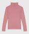 Women's stripy cotton rollneck top red/white