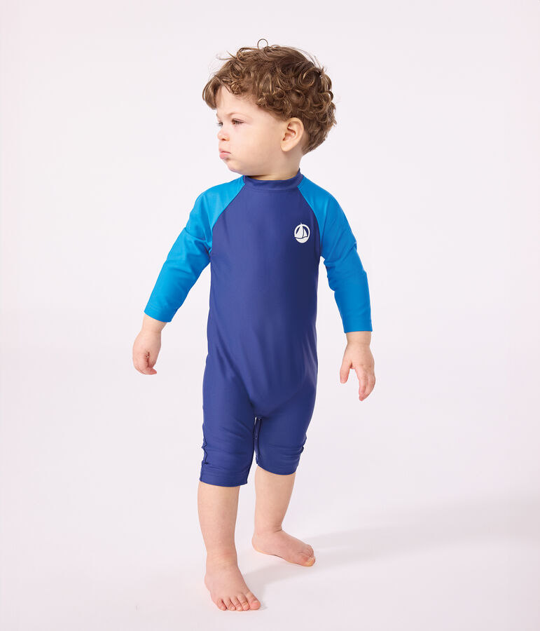 Babies' UV-protect swimming onesie blue/blue