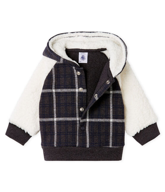 Baby Boys' Checked Knit Sweatshirt with Sheepskin Sherpa CITY black/MULTICO CN white