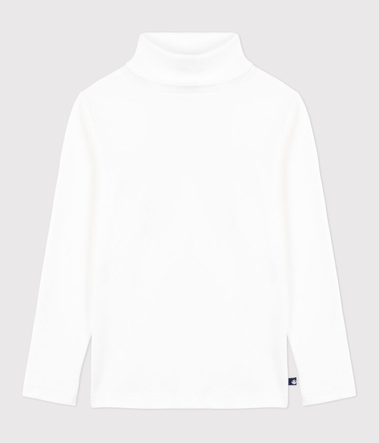 Women's Iconic roll neck cotton T-shirt ECUME white