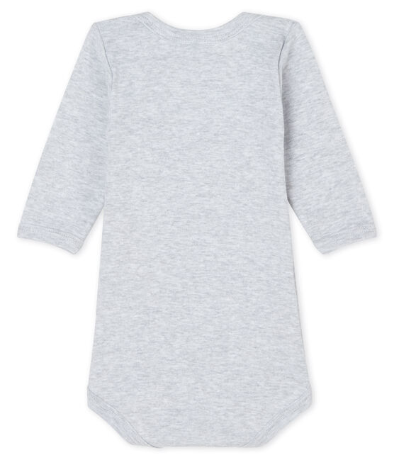 Baby boys-girls' long-sleeved bodysuit POUSSIERE CHINE grey