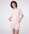 Women's short-sleeved short cotton pyjamas FLEUR pink