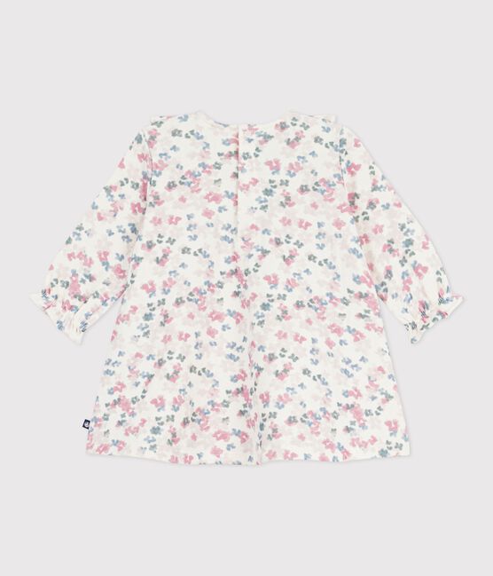 Babies' long sleeved floral-print cotton dress MILK /MULTICO