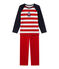 Boy's anchor motif pyjamas SMOKING blue/FROUFROU red/LAIT