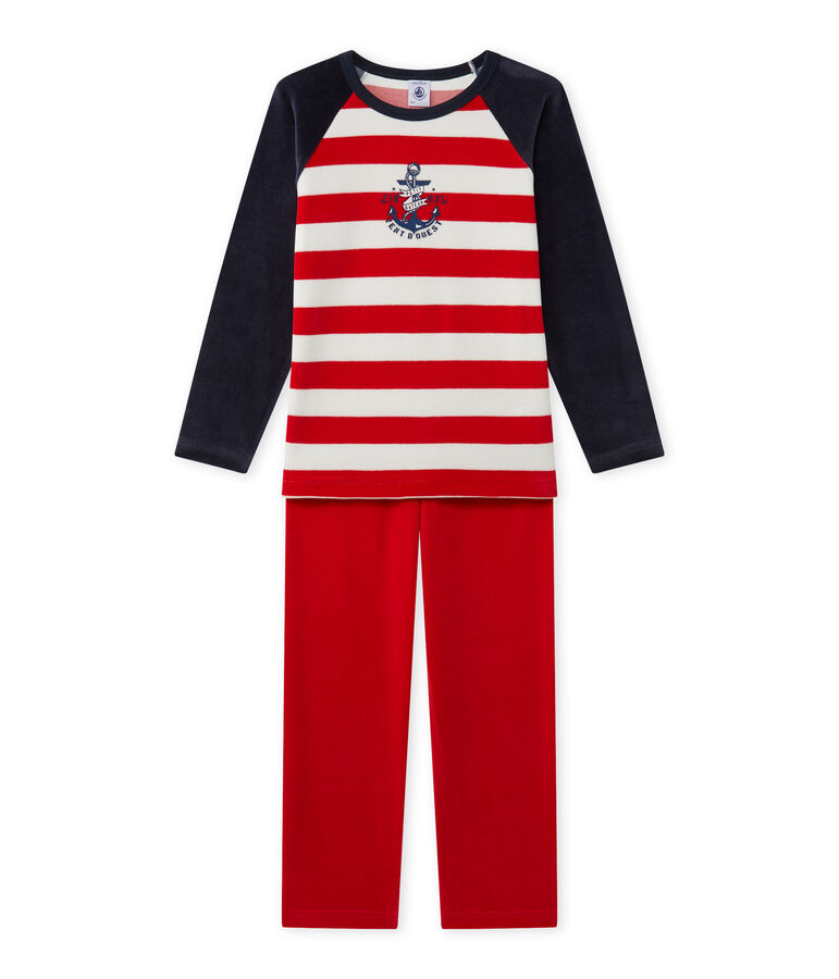 Boy's anchor motif pyjamas blue/red/white