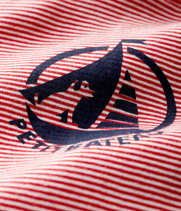 Baby's long-sleeved roll-neck bodysuit red/white