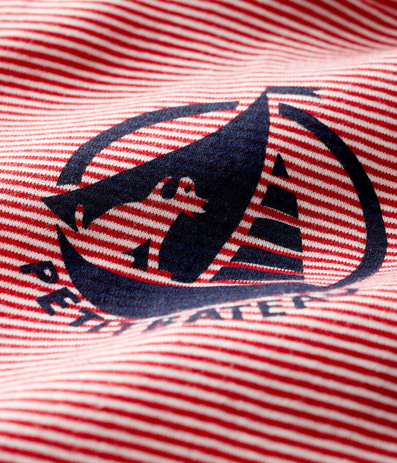 Baby's long-sleeved roll-neck bodysuit red/white