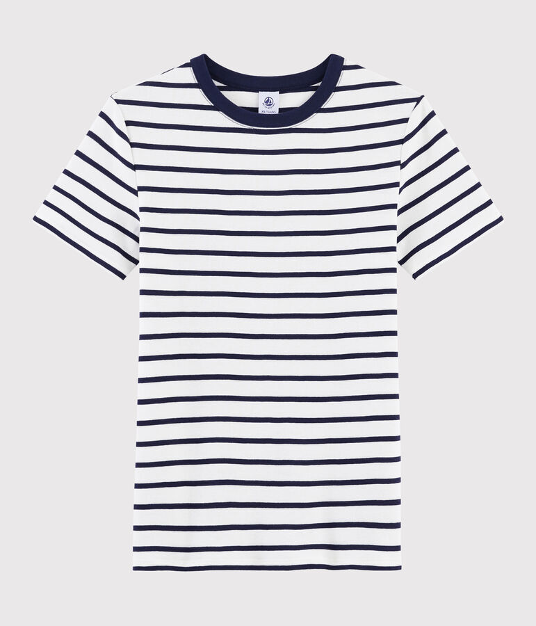 Women's iconic round neck T-shirt white/blue