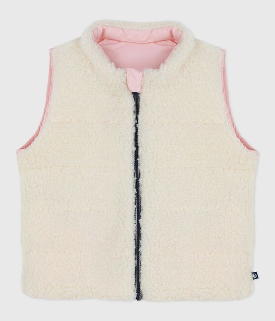 Baby's reversible sleeveless puffer jacket JOLI pink/MILK