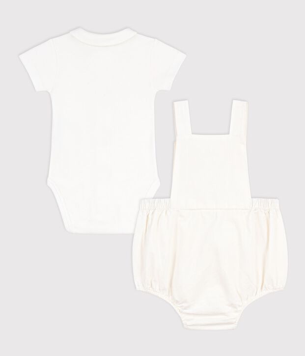 Babies' two-piece set in cotton/linen with embroidered details multicolor