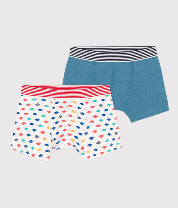 Boys' Cotton Sea Animals Boxer Shorts - Pack of 2 multicolor