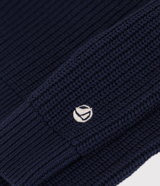 Boys' wool and cotton pullover SMOKING blue