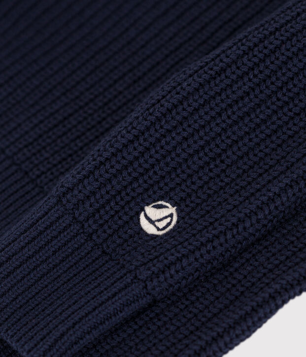 Boys' wool and cotton pullover blue