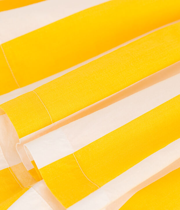 Children's stripy cotton skirt white/yellow