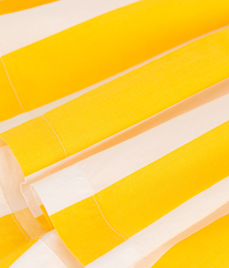 Children's stripy cotton skirt white/yellow