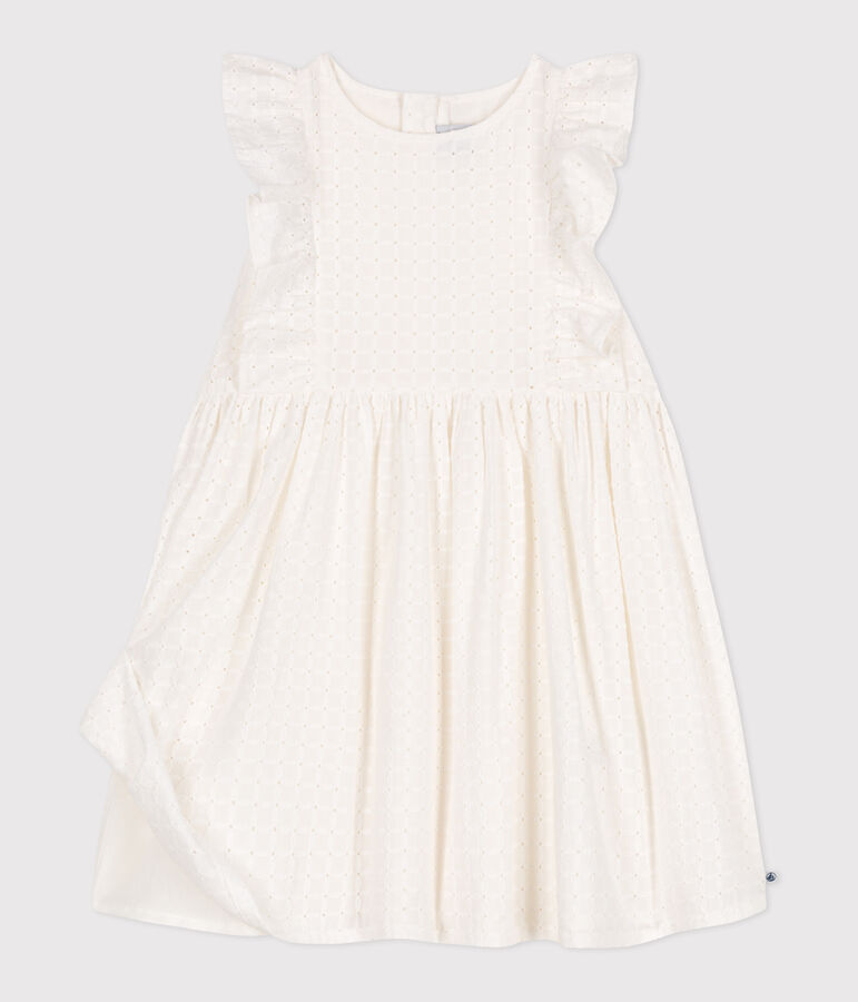 Children's sleeveless cotton dress MARSHMALLOW white