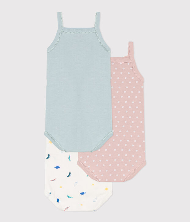 Sealife Themed Cotton Vest Bodysuits - 3-Pack multicolor