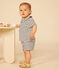 Babies' Short-Sleeved Jersey Blouse AVALANCHE white/SMOKING blue