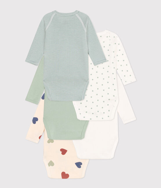 Babies' Long-Sleeved Wrapover Cotton Bodysuits - 5-Pack variante 1