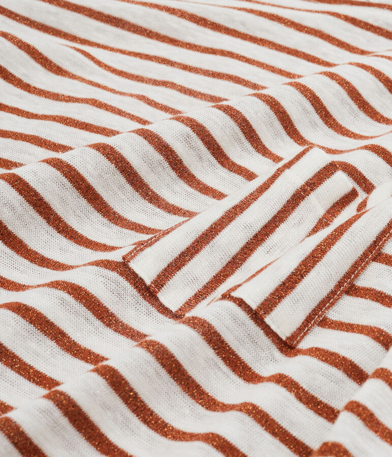 Women's long-sleeved iconic linen t-shirt white/pink