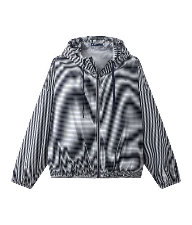 Unisex short windbreaker blue/white