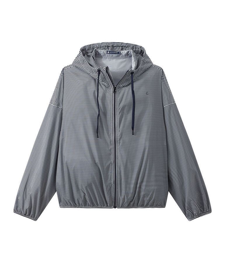 Unisex short windbreaker blue/white